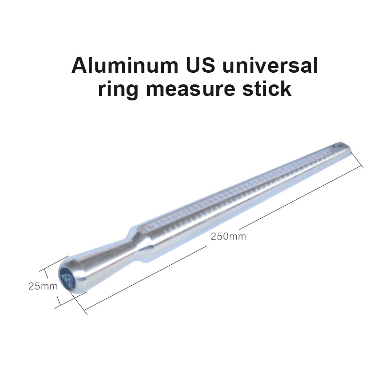 Aluminum US Universal Ring Measure Stick Four-Sided Ring Sizer