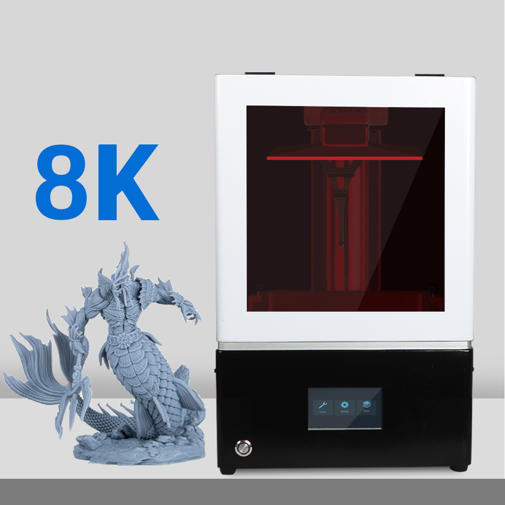 large print size 8.9 inch monochrome 4K jewelry 3D printer UV 405 resin photocuring 3D printer