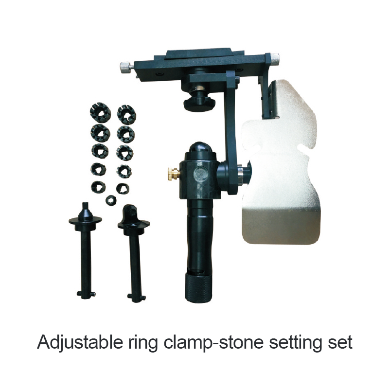 Adjustable ring clamp-stone setting set
